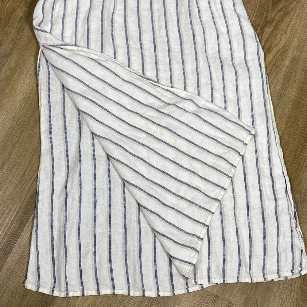 Reformation Elliot dress 100% Linen Striped Midi Dress Sleeveless - Picture 13 of 16